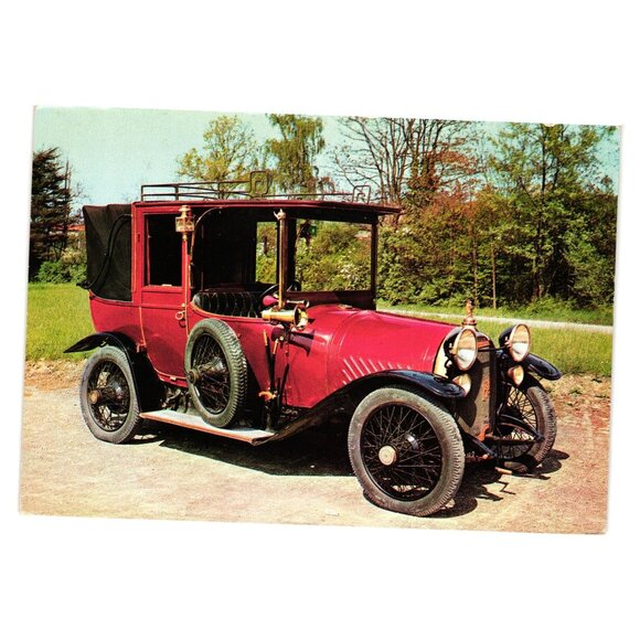 Pilain 1911 Landaulet Postcard Vintage Auto Musee De LAutomobile France Car - Picture 1 of 2